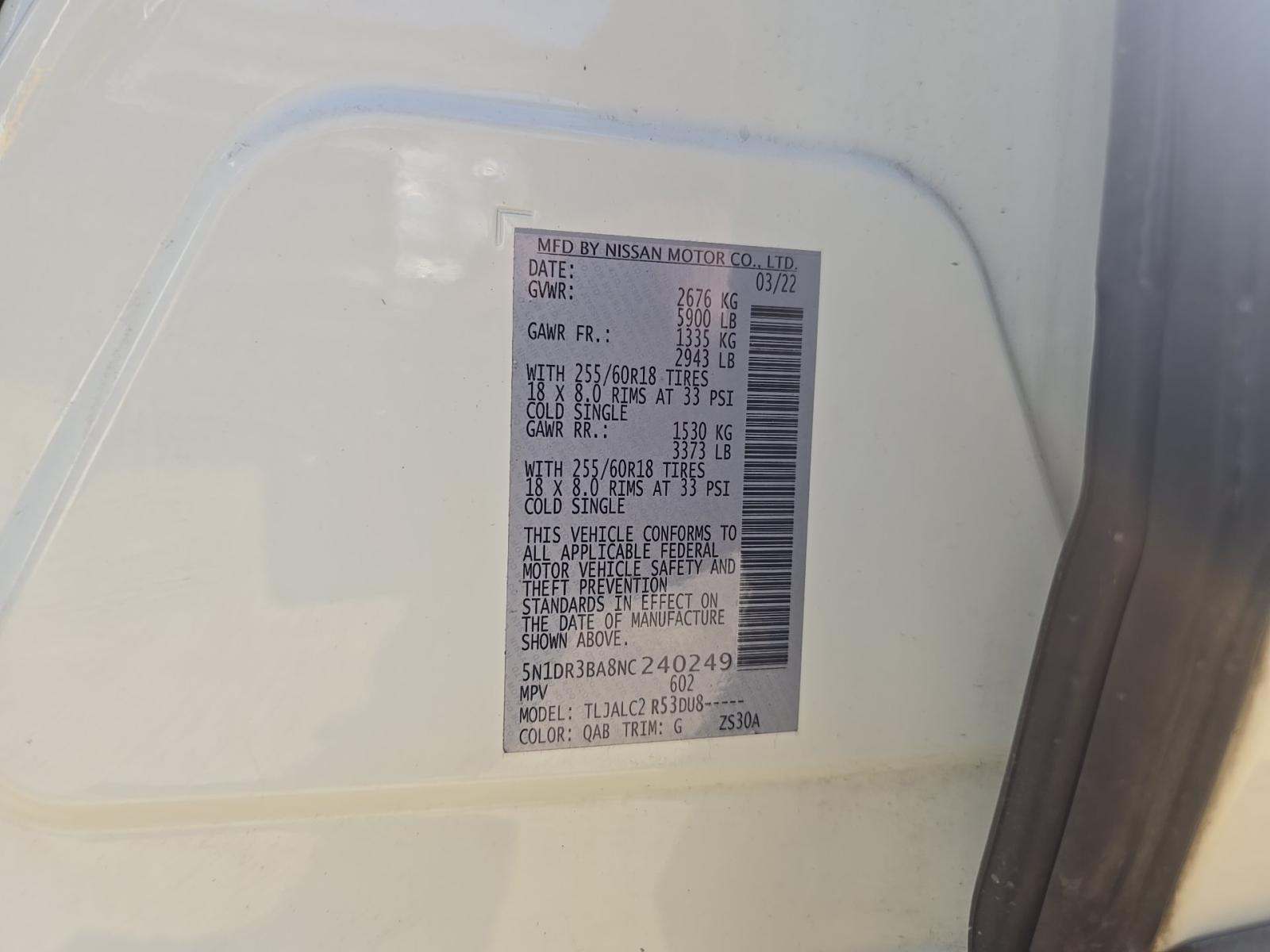 2022 Nissan Pathfinder SV FWD