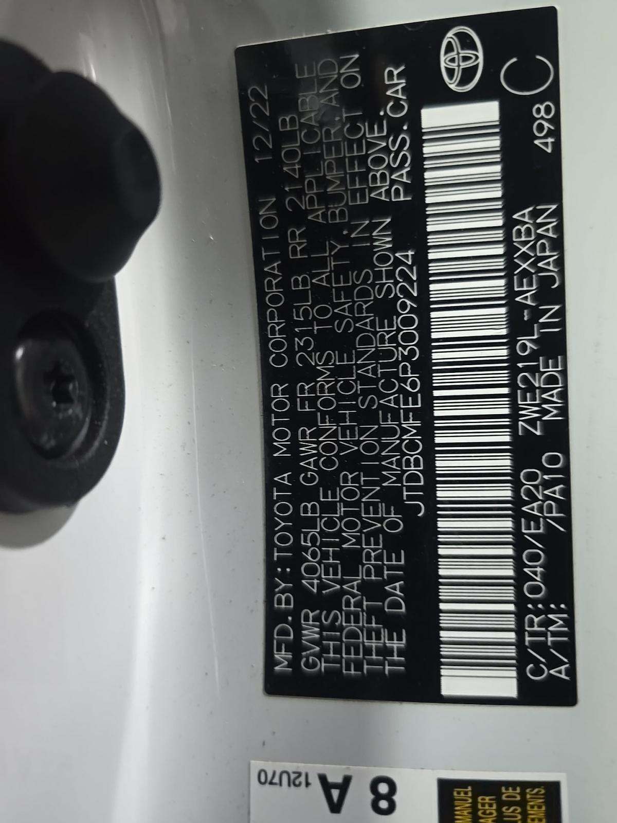 2023 Toyota Corolla Hybrid XLE FWD