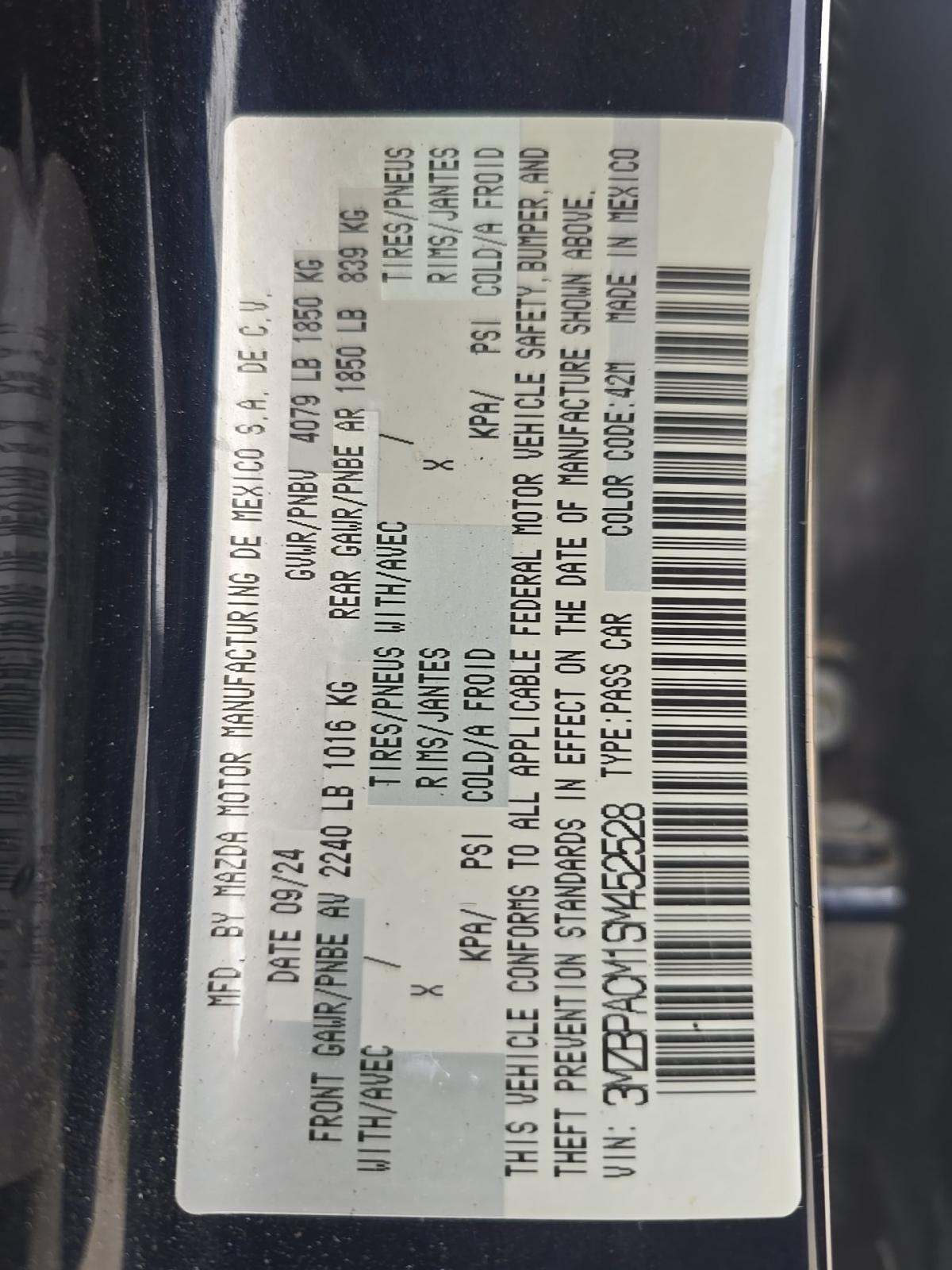 2025 MAZDA MAZDA3 2.5 S FWD