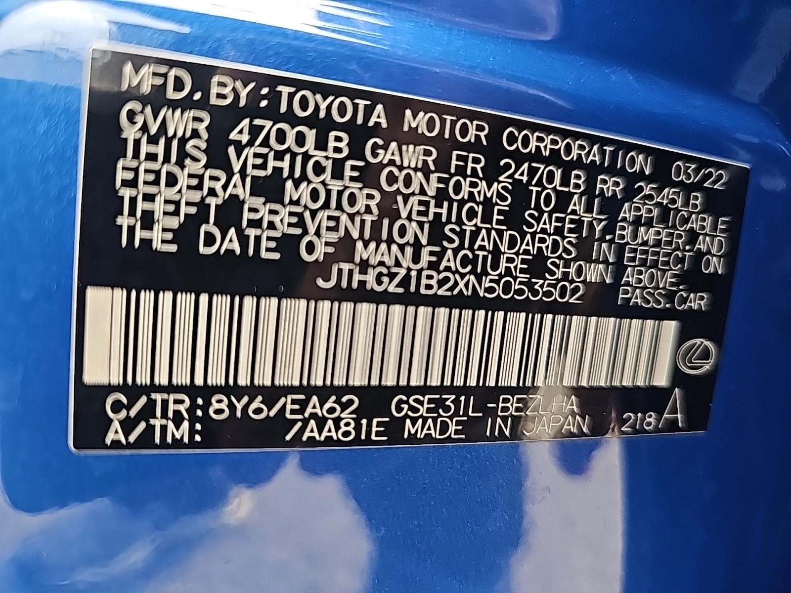 2022 Lexus IS IS 350 F SPORT RWD