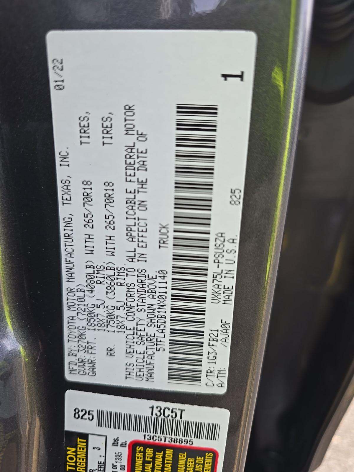 2022 Toyota Tundra SR5 AWD