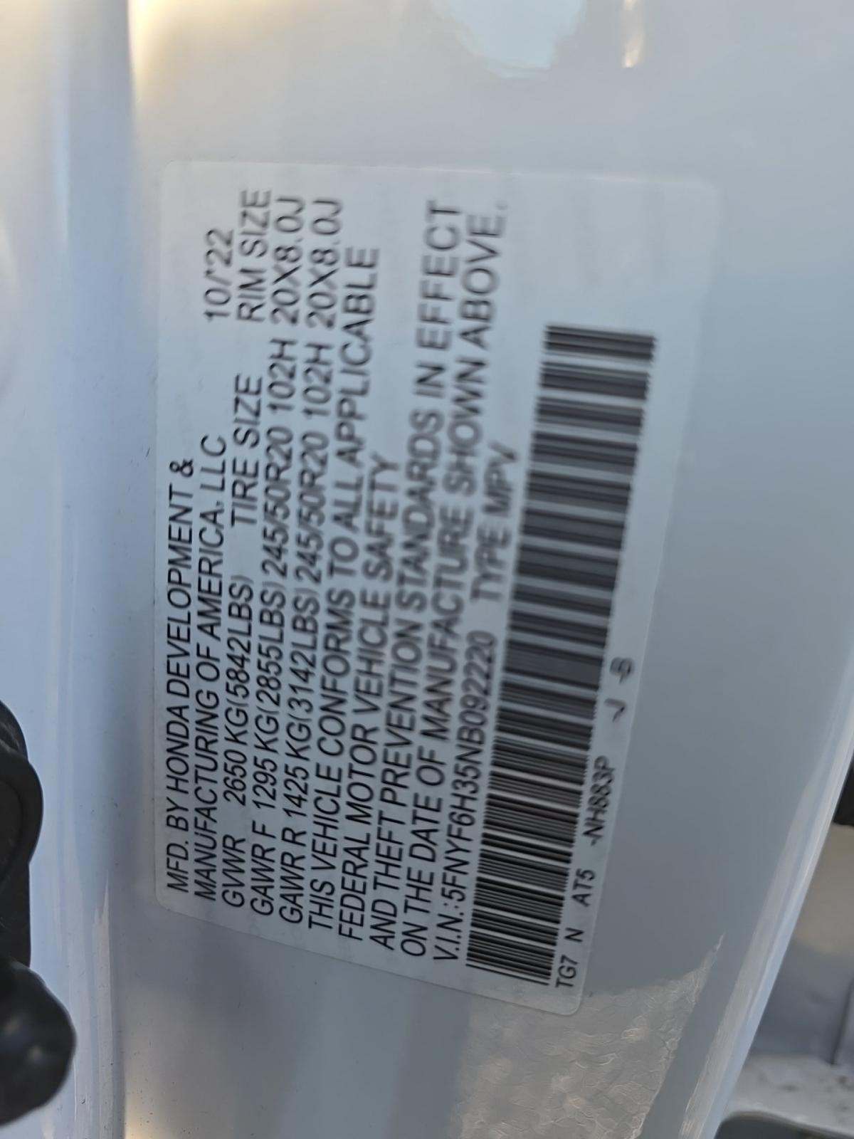 2022 Honda Pilot Sport AWD