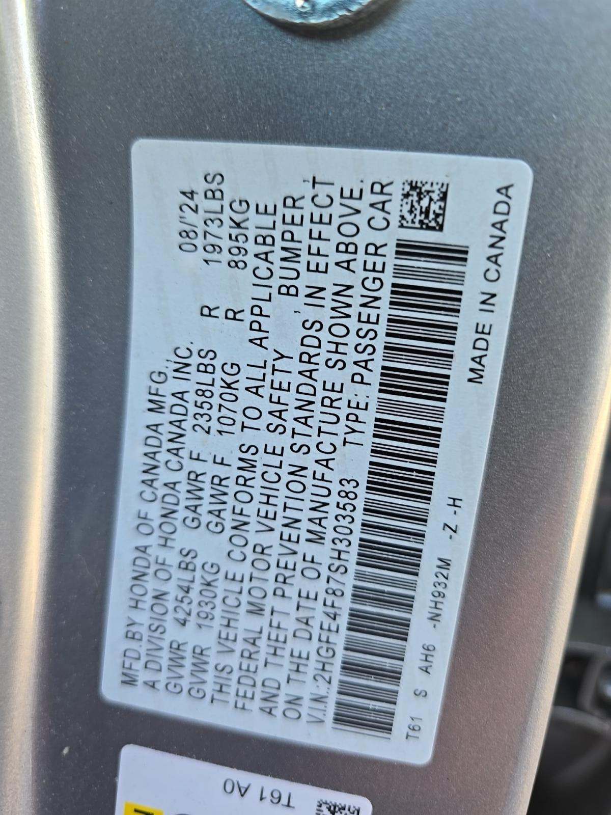 2025 Honda Civic Hybrid Sport Touring FWD