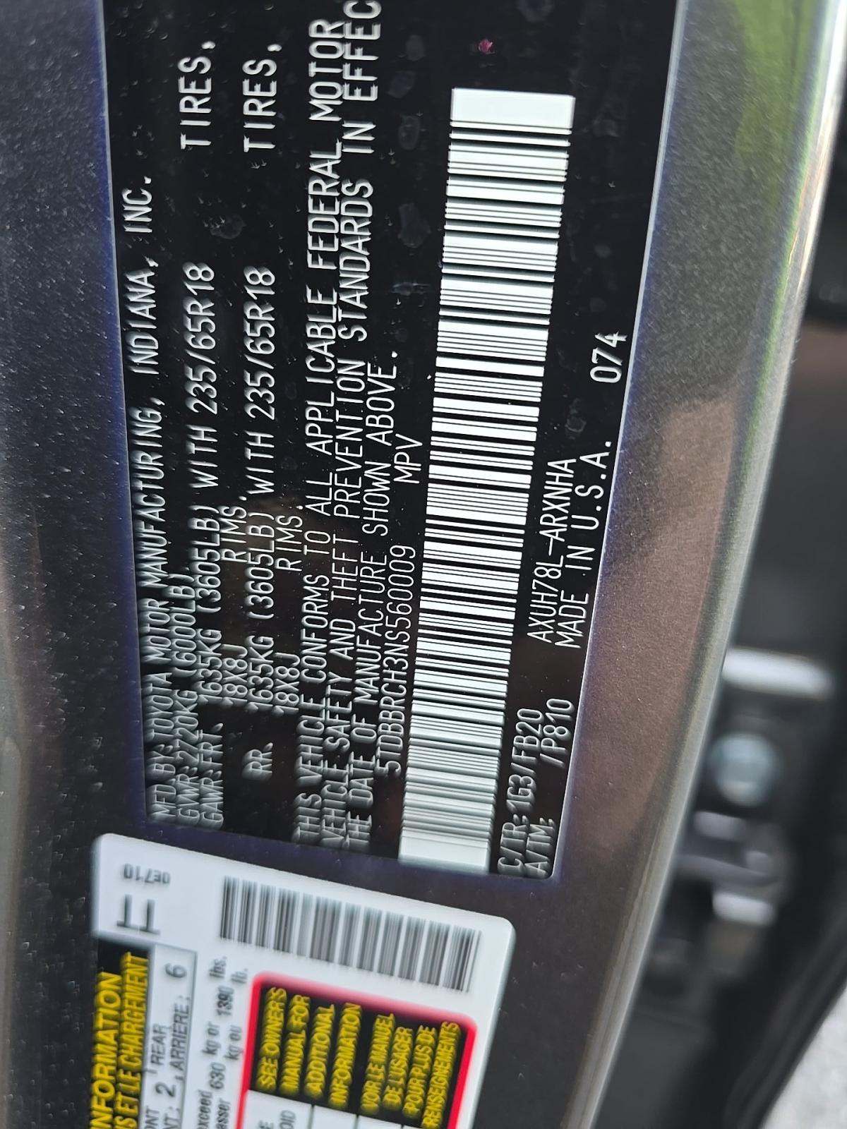 2022 Toyota Highlander Hybrid LE AWD