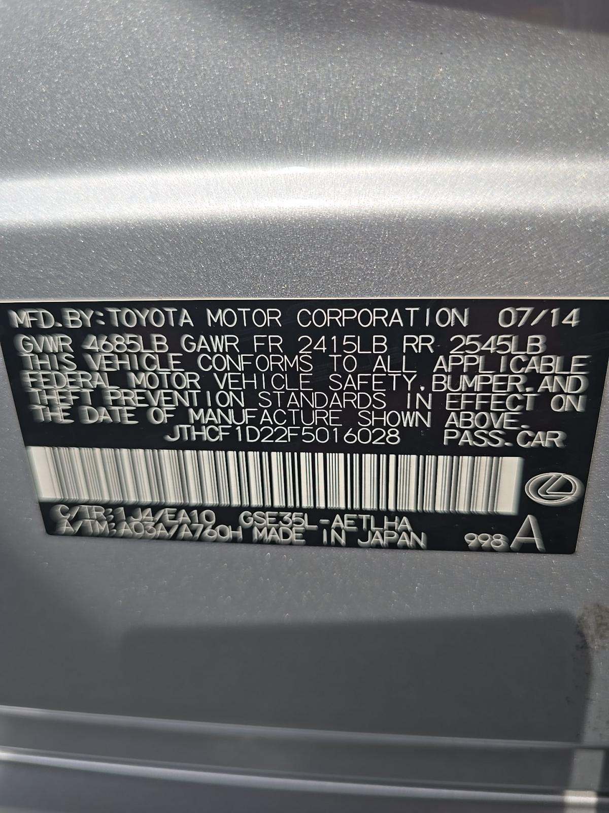 2015 Lexus IS IS 250 AWD