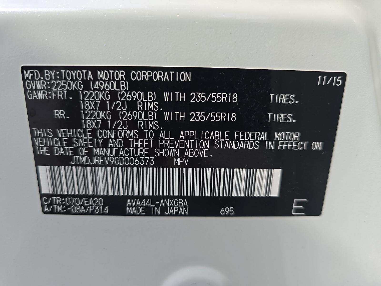 2016 Toyota RAV4 Hybrid Limited AWD