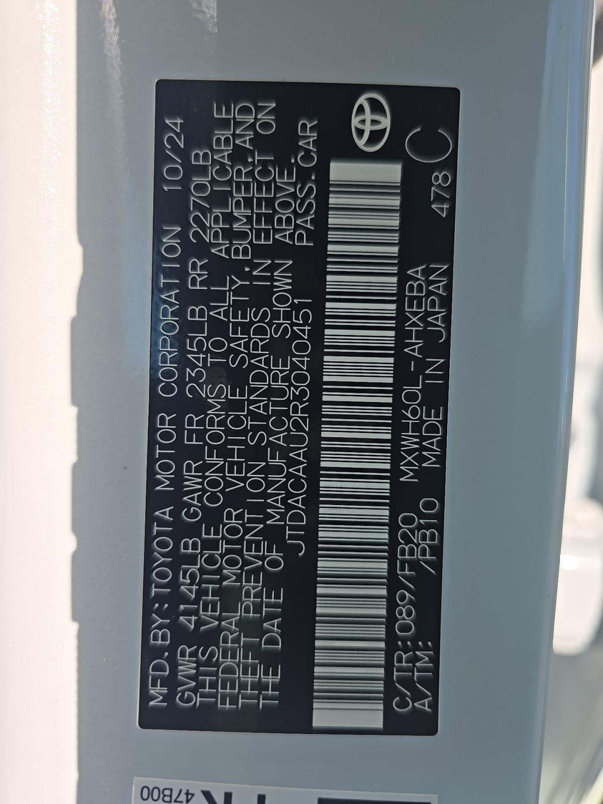 2024 Toyota Prius LE FWD