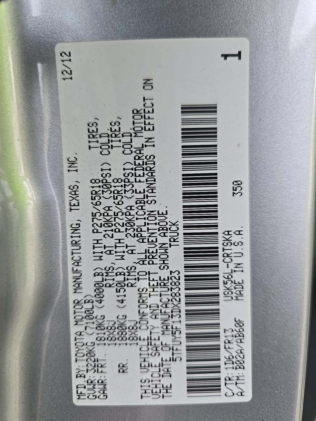 2013 Toyota Tundra Base AWD