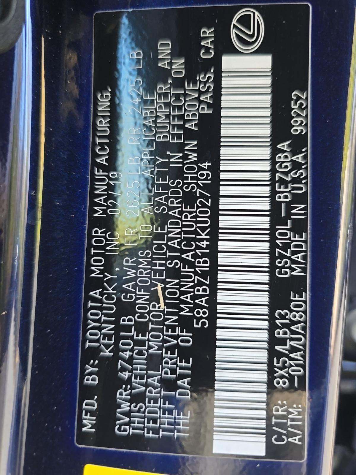 2019 Lexus ES ES 350 Luxury FWD