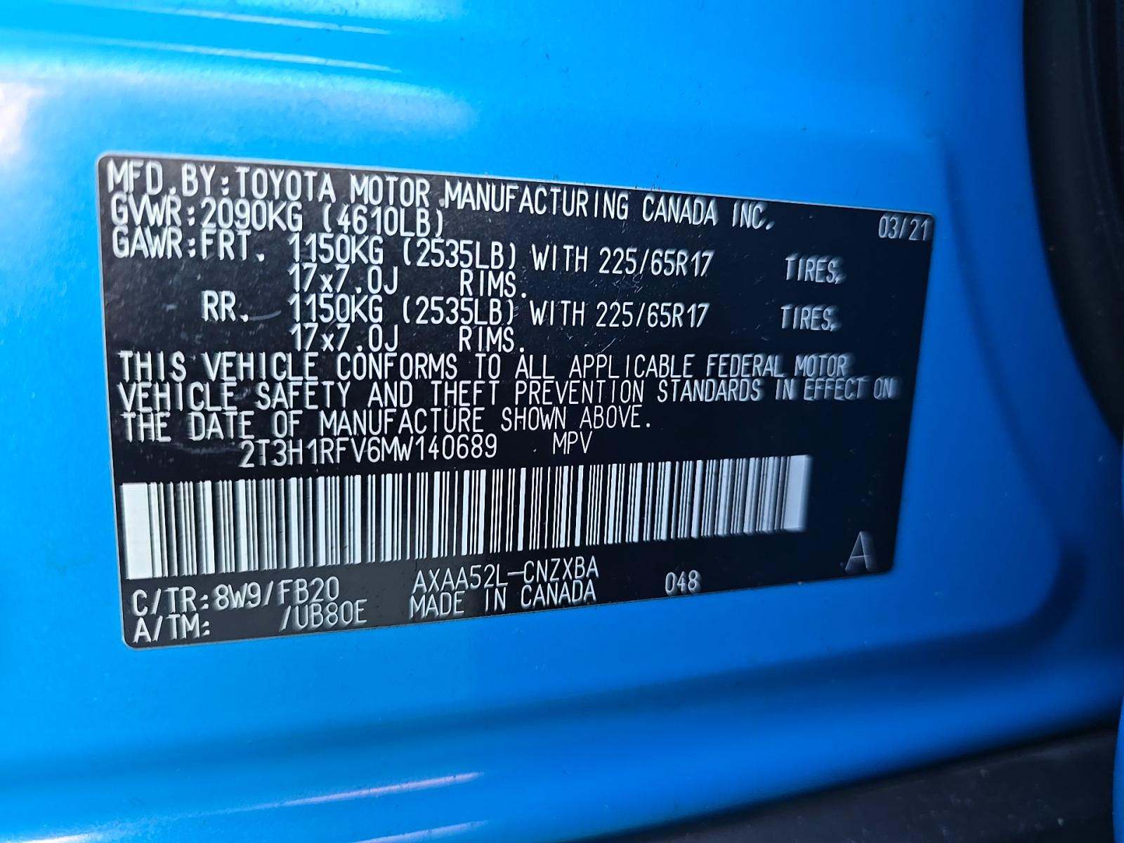 2021 Toyota RAV4 LE FWD