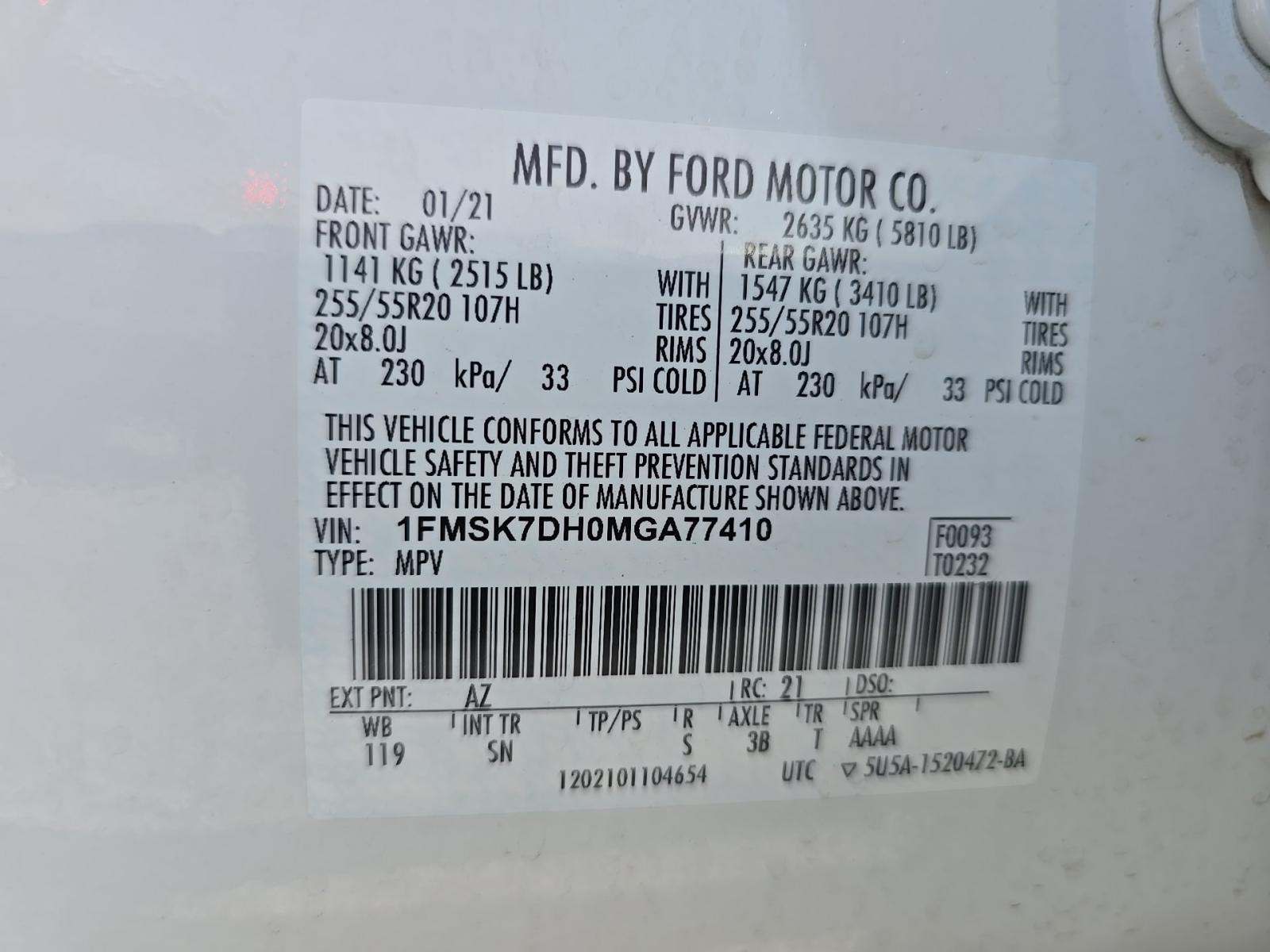 2021 Ford Explorer XLT RWD