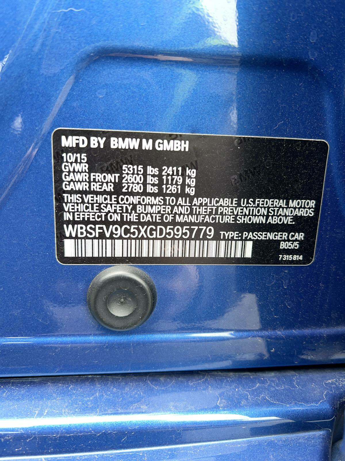 2016 BMW M5 Base RWD