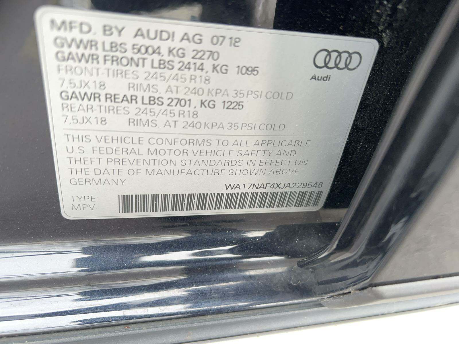 2018 Audi A4 Tech Premium AWD