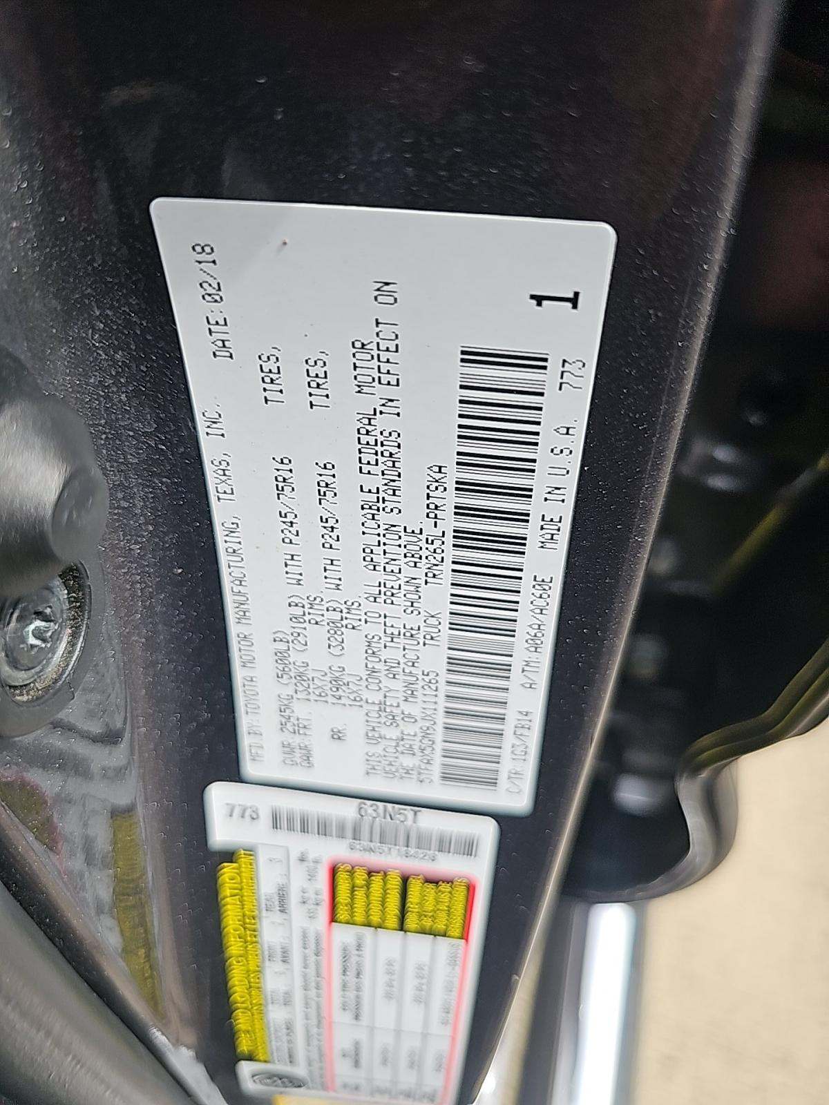 2018 Toyota Tacoma SR RWD