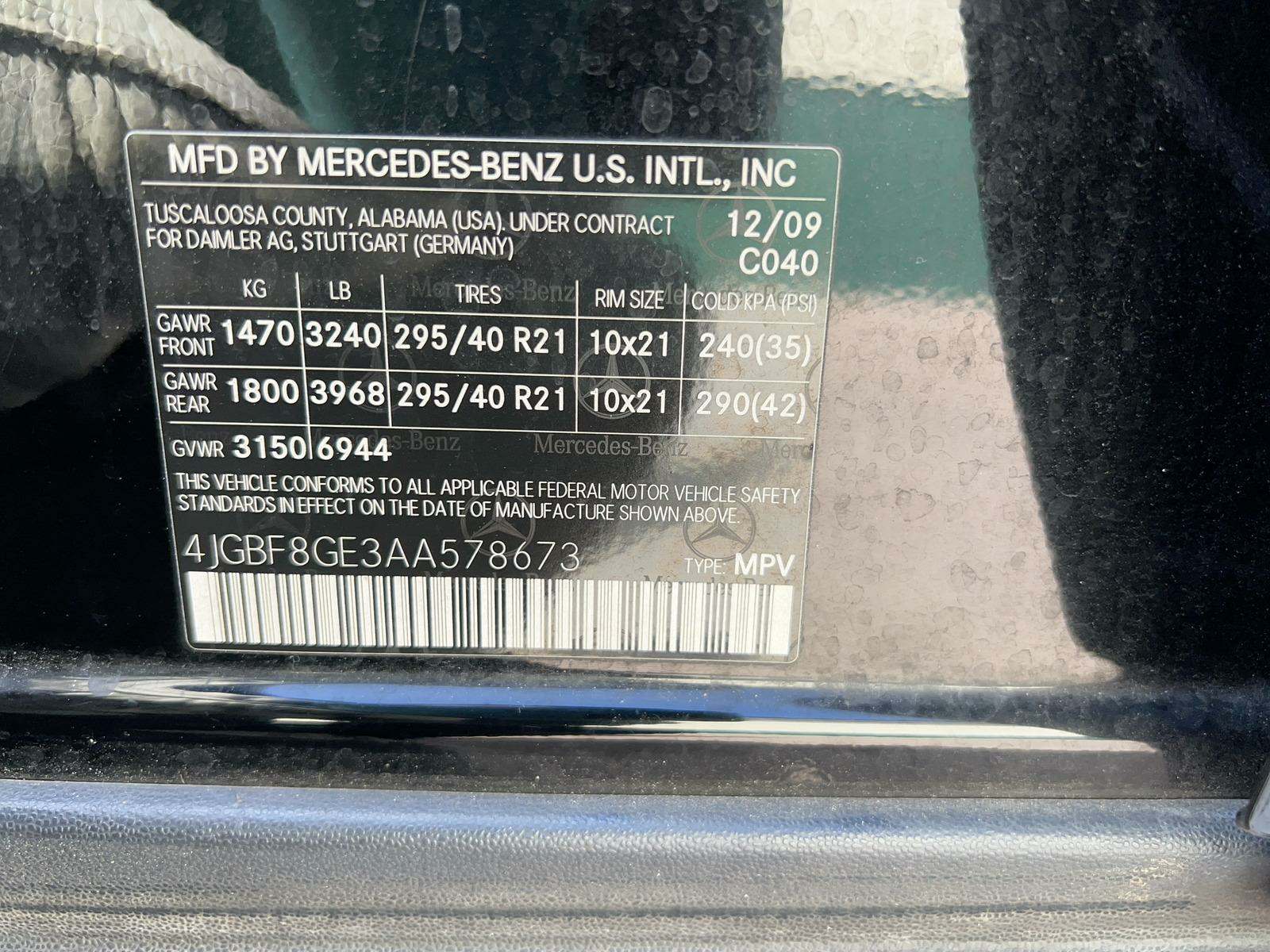 2010 Mercedes-Benz GL-Class GL 550 AWD