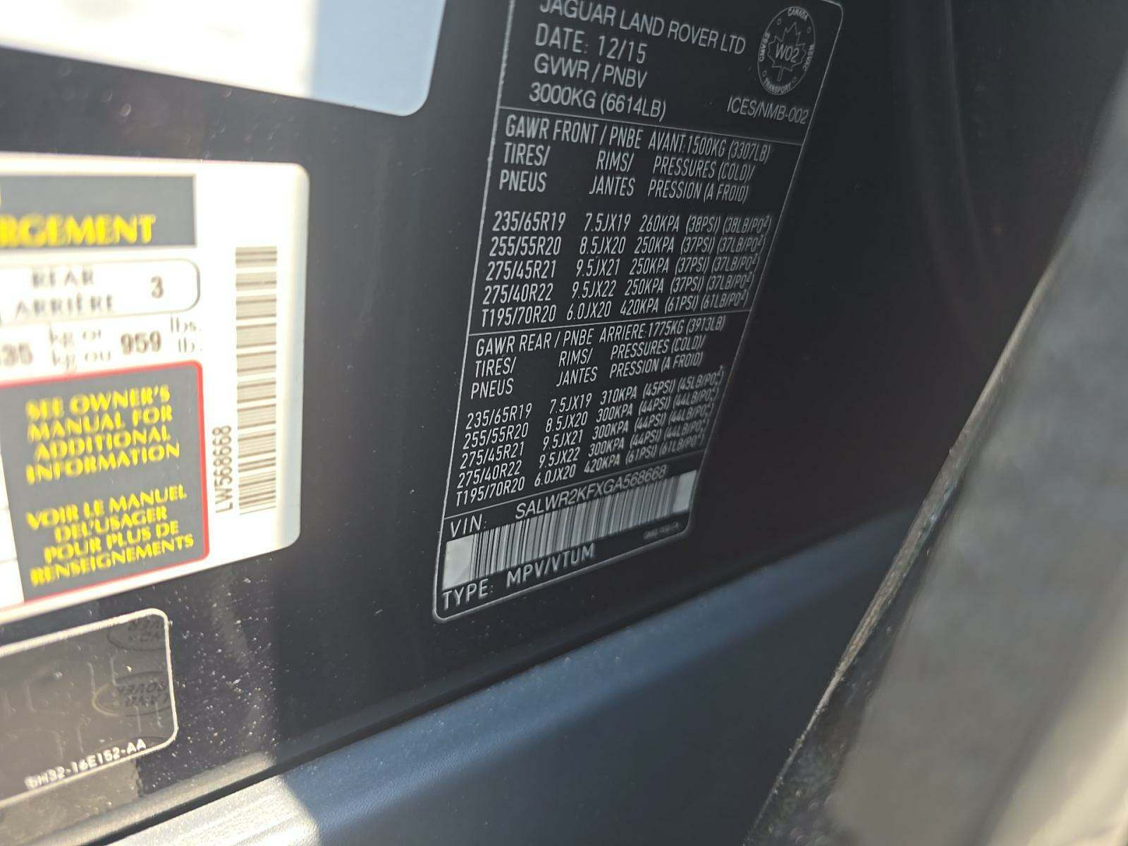 2016 Land Rover Range Rover Sport HSE AWD