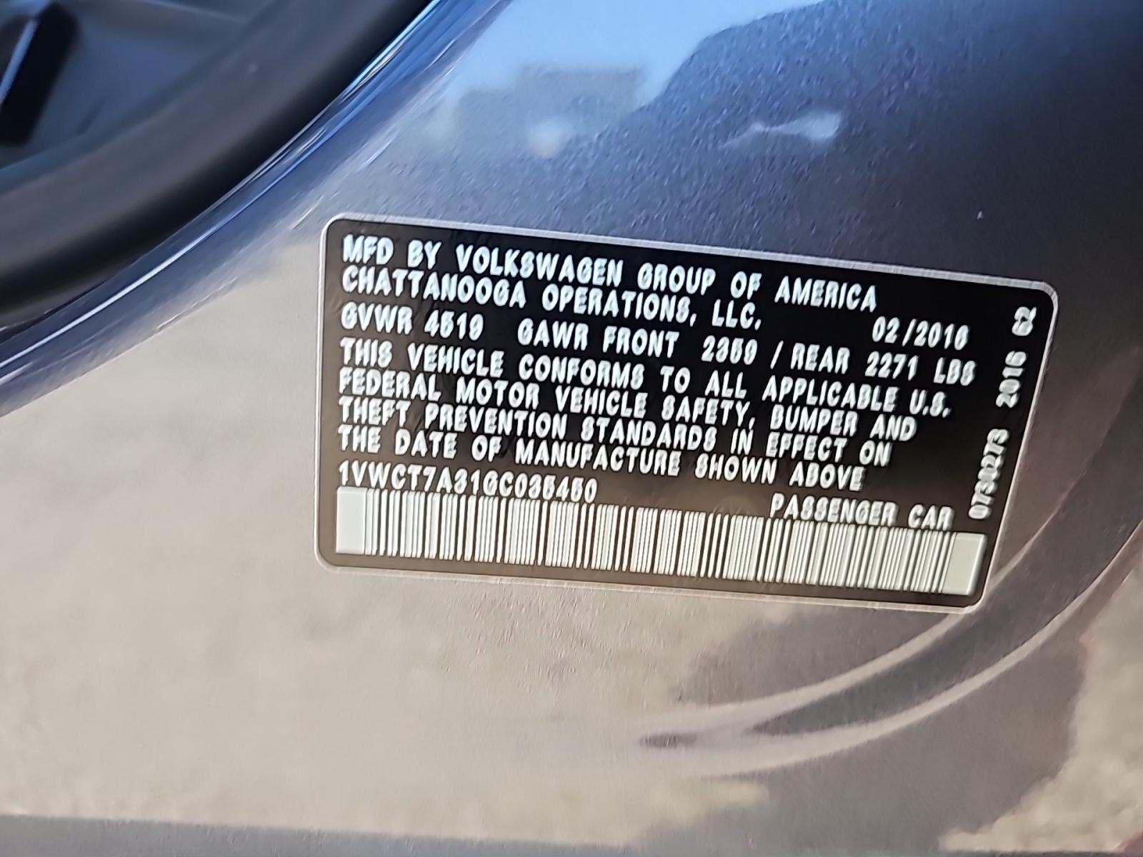 2016 Volkswagen Passat 1.8T SEL FWD