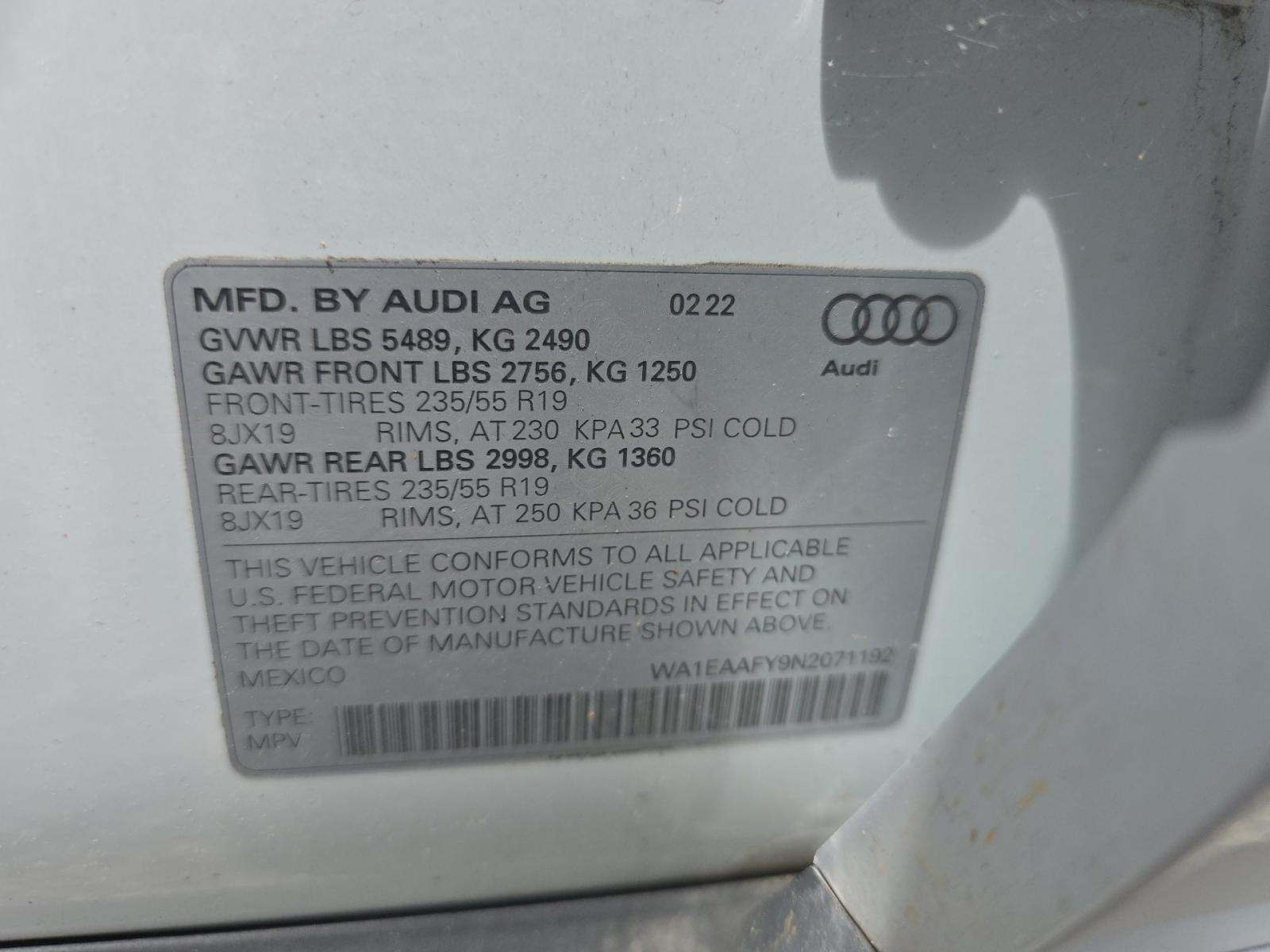 2022 Audi Q5 S line Premium Plus AWD