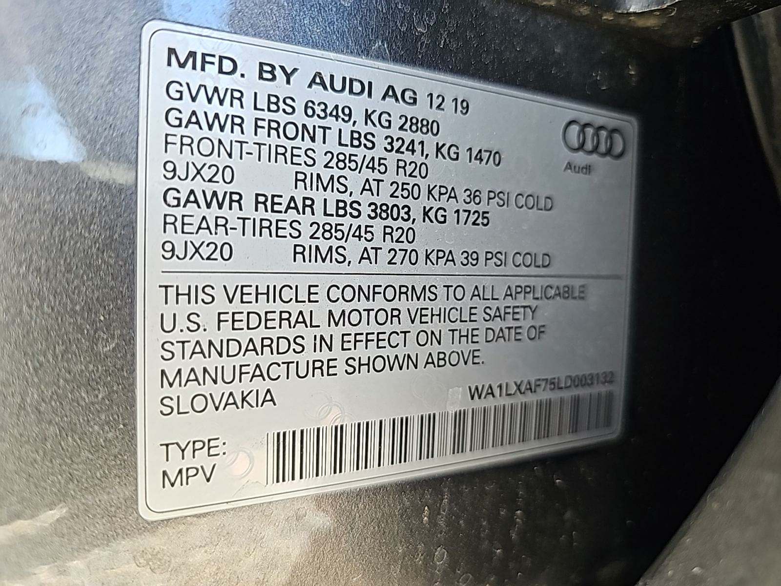 2020 Audi Q7 3.0T Premium Plus AWD