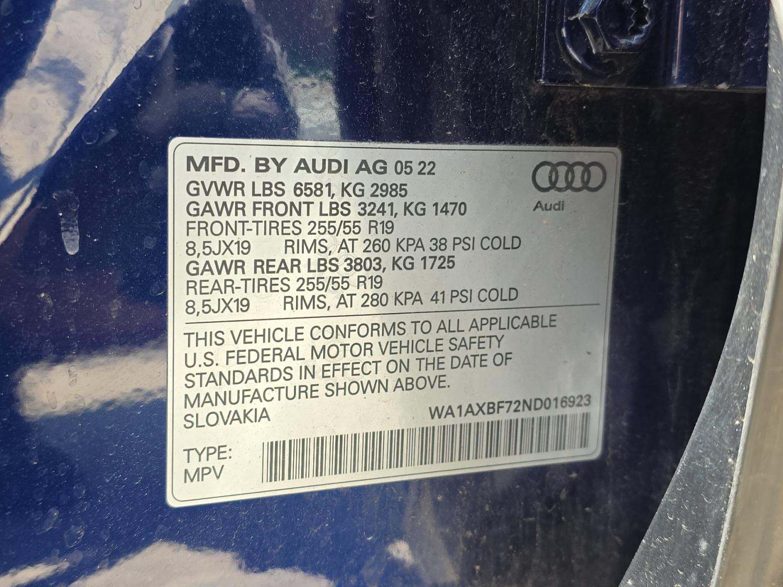 2022 Audi Q7 Premium AWD