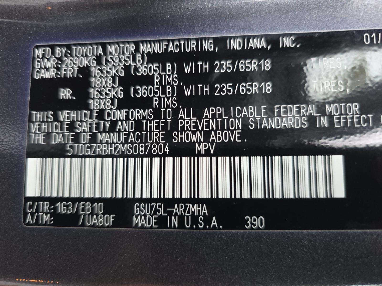 2021 Toyota Highlander XLE AWD