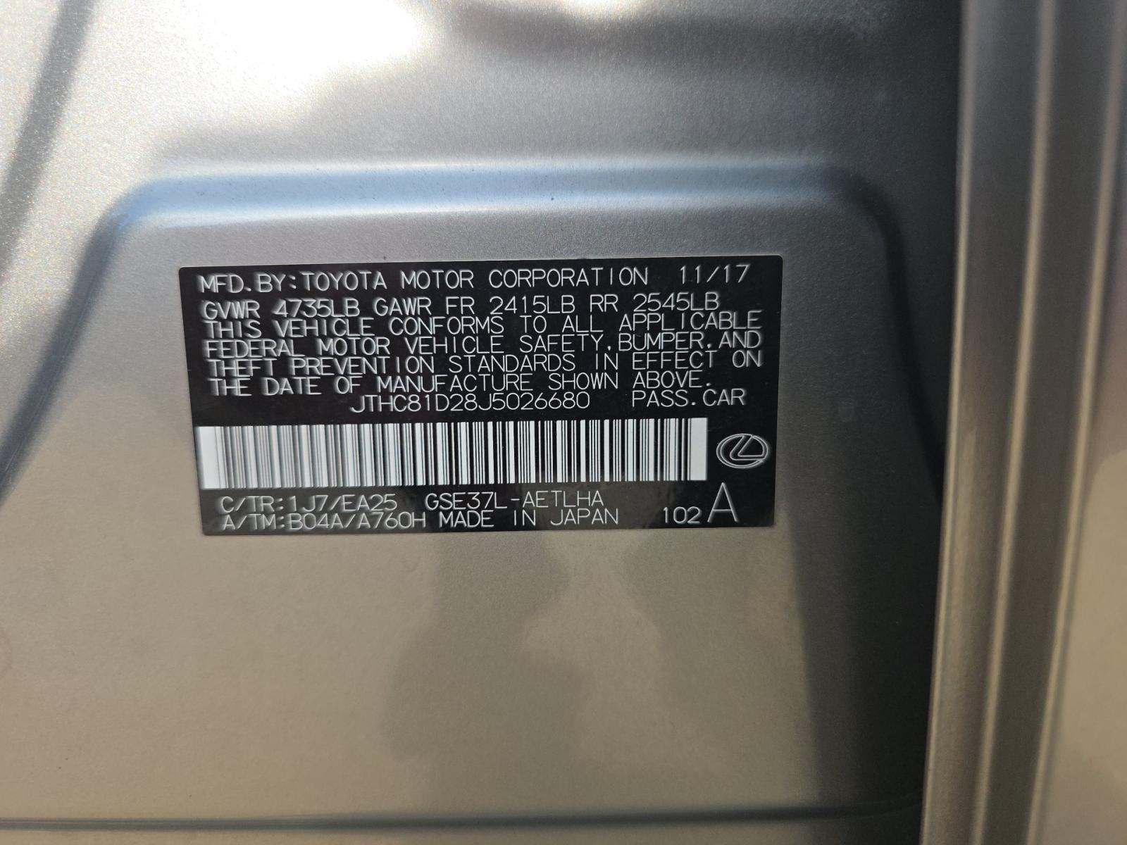 2018 Lexus IS IS 300 F SPORT AWD