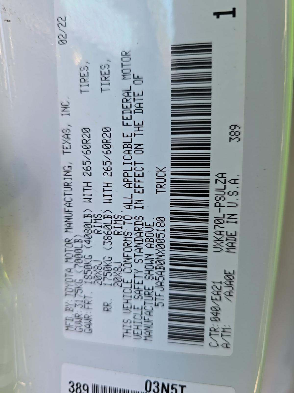 2022 Toyota Tundra Limited RWD