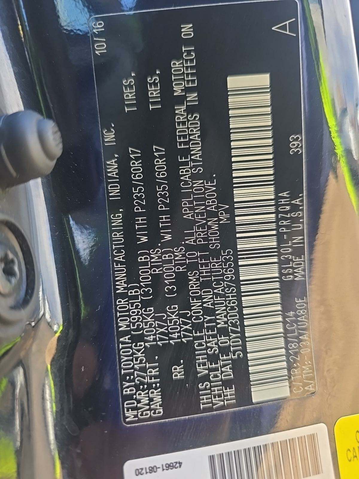 2017 Toyota Sienna XLE FWD