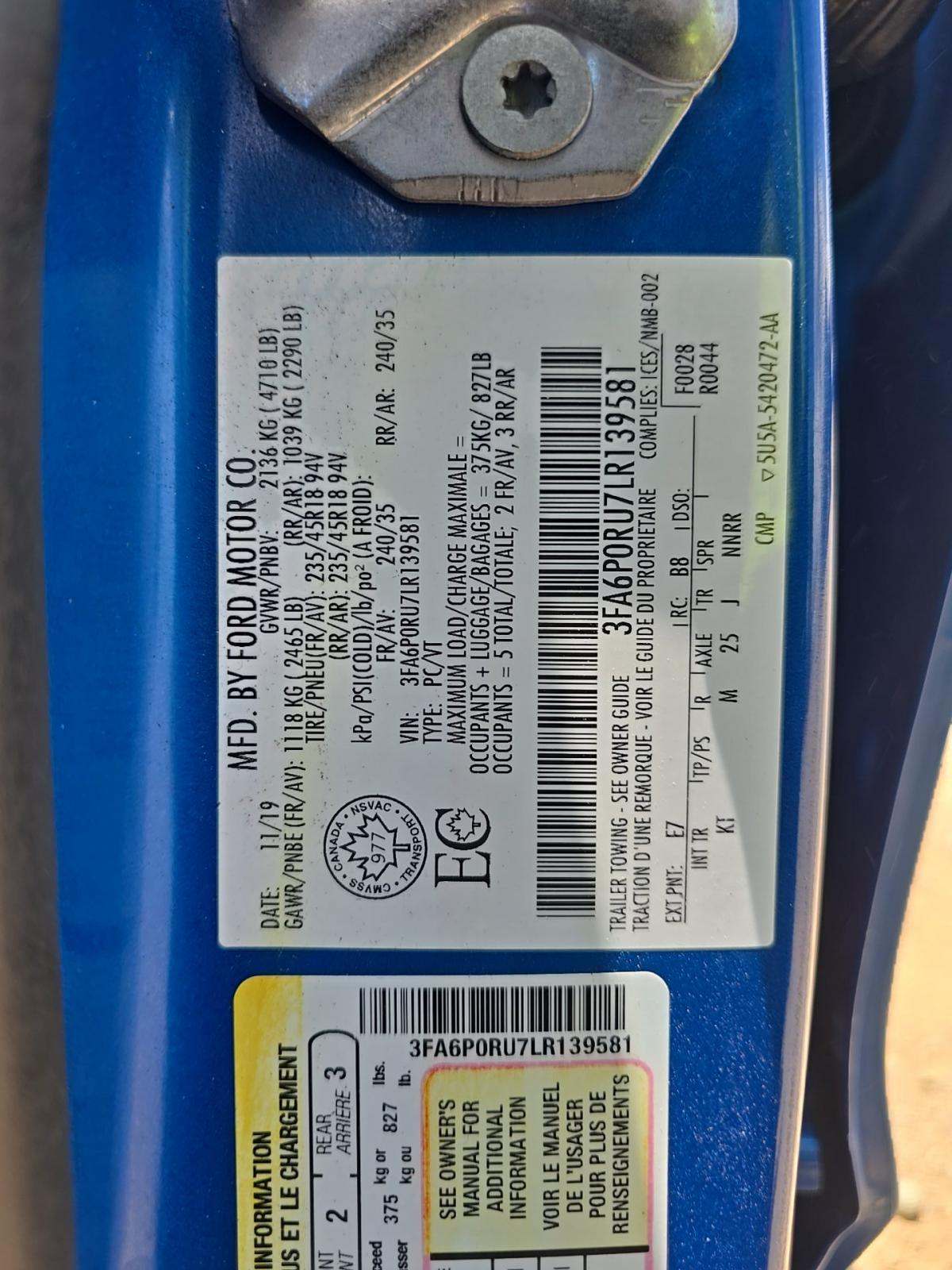 2020 Ford Fusion Hybrid Titanium FWD