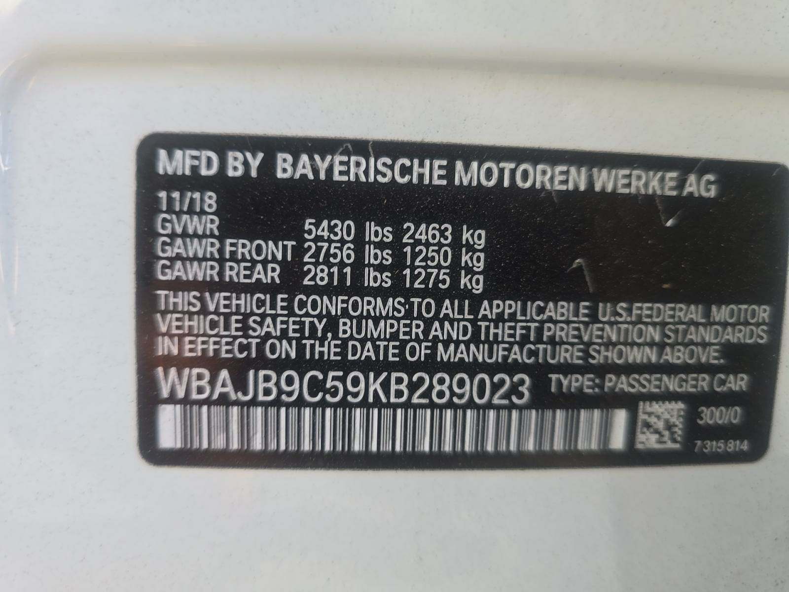 2019 BMW 5 Series M550i xDrive AWD