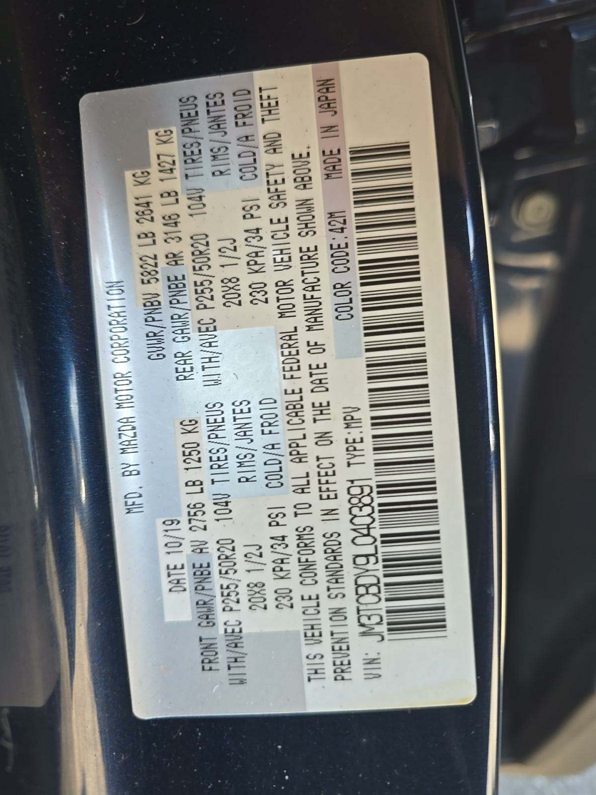 2020 MAZDA CX-9 Grand Touring AWD