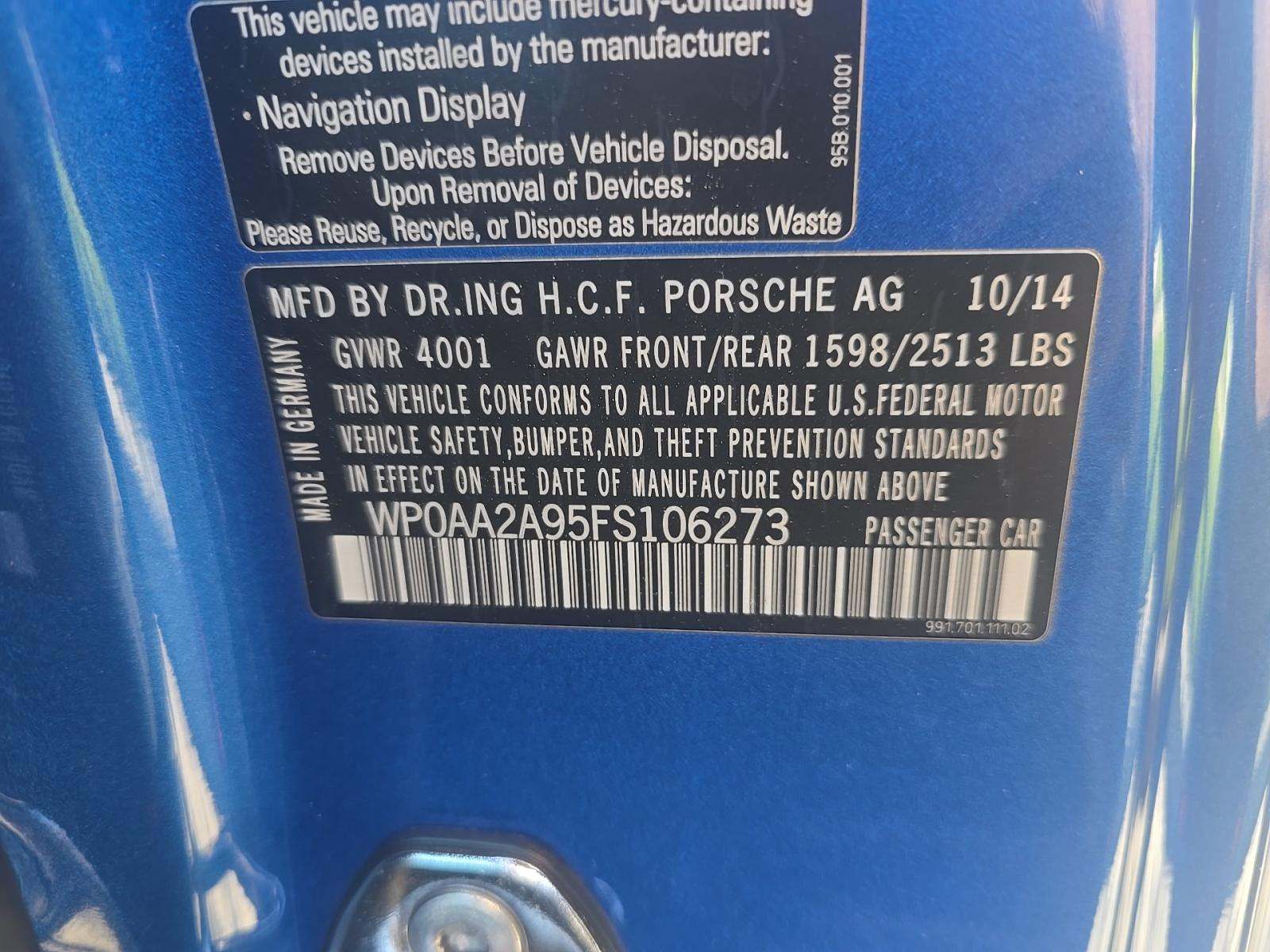 2015 Porsche 911 Carrera RWD