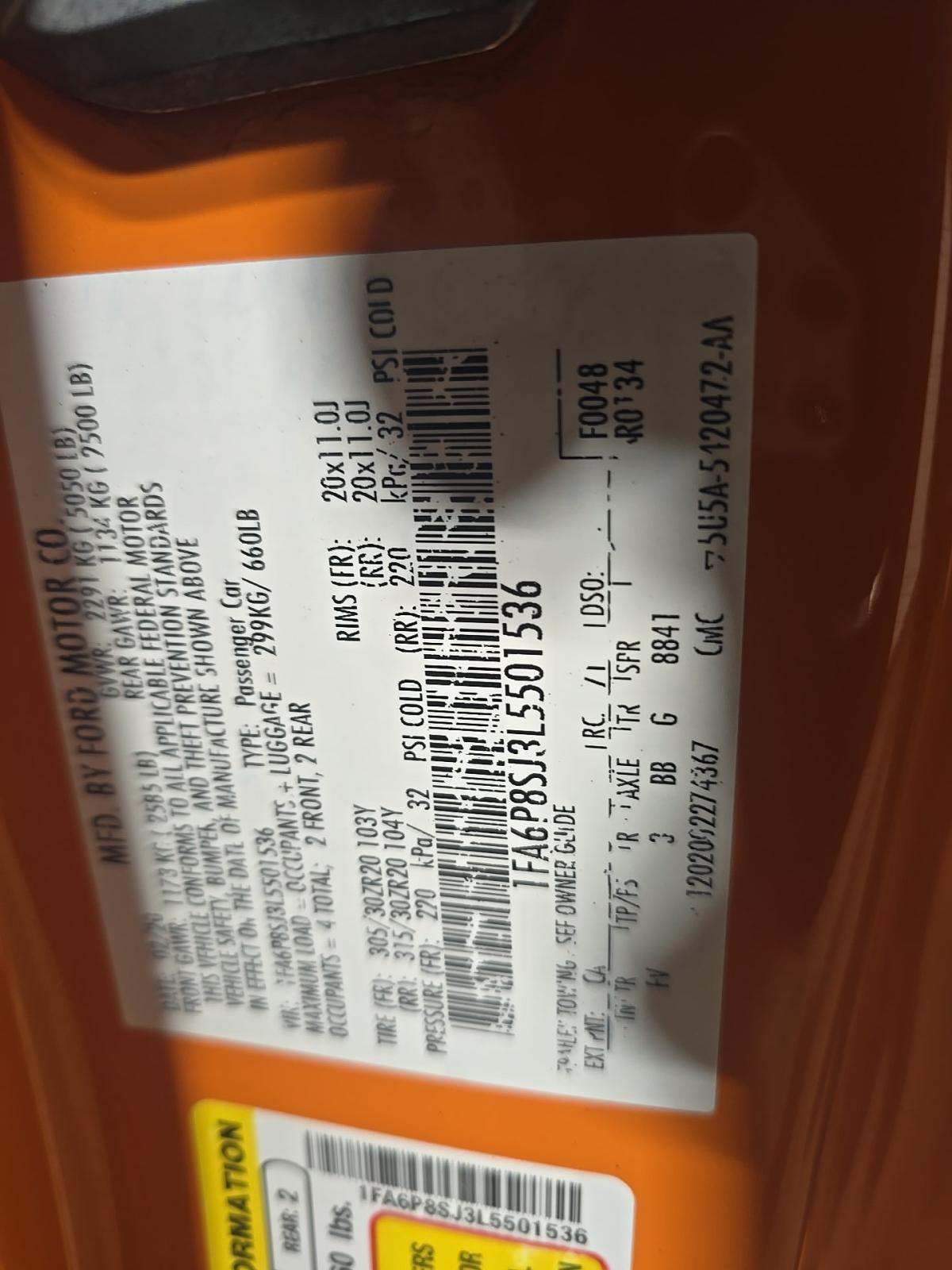 2020 Ford Mustang Shelby GT500 RWD