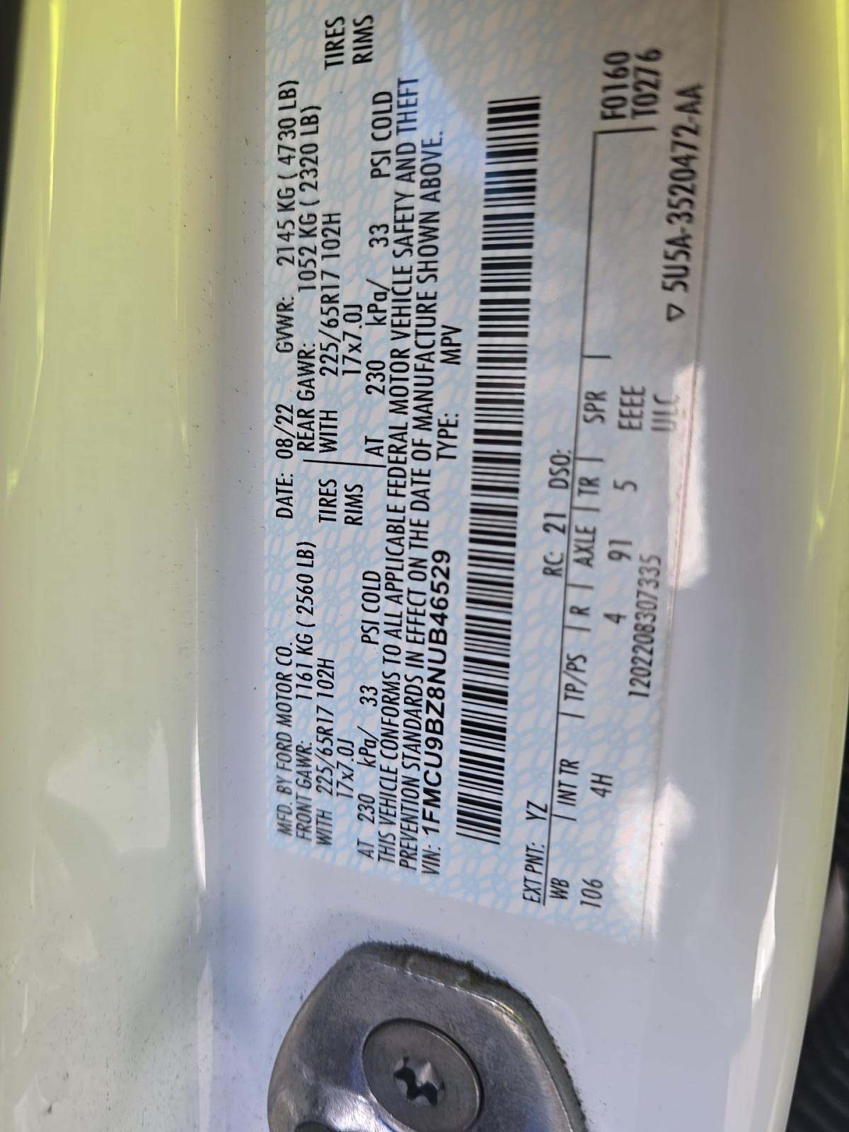 2022 Ford Escape Hybrid SE AWD