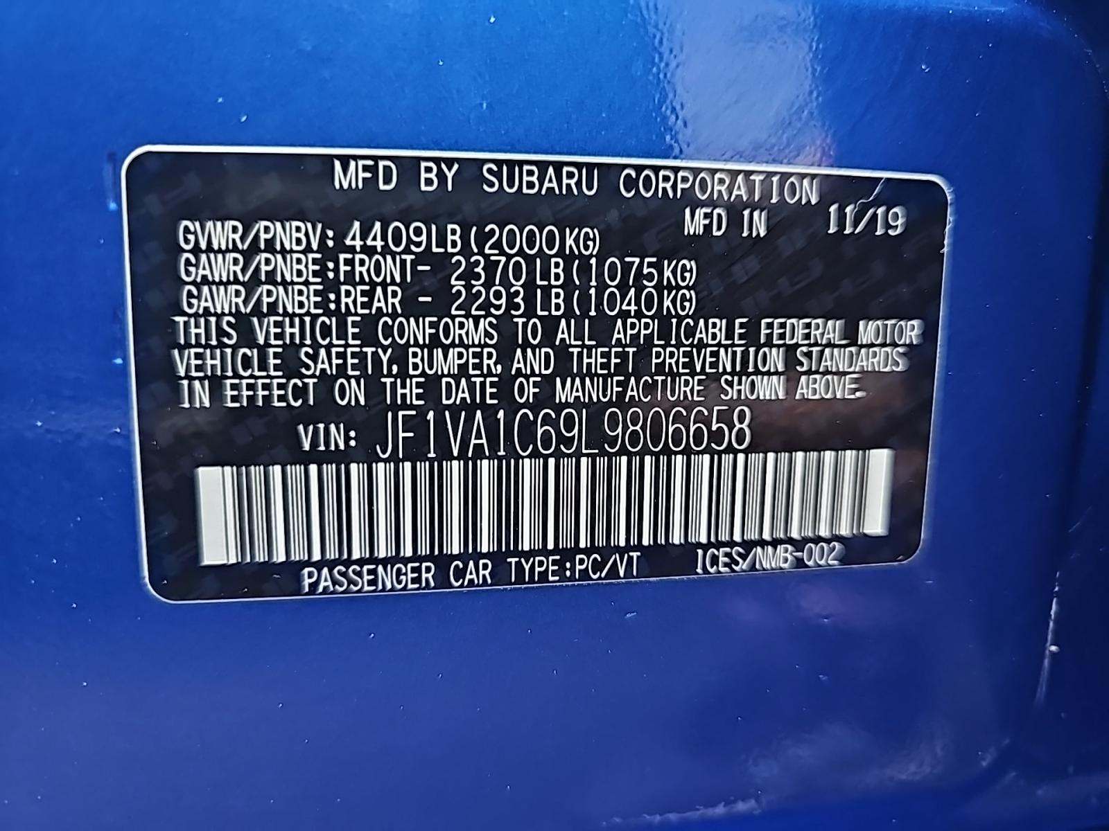 2020 Subaru WRX Premium AWD