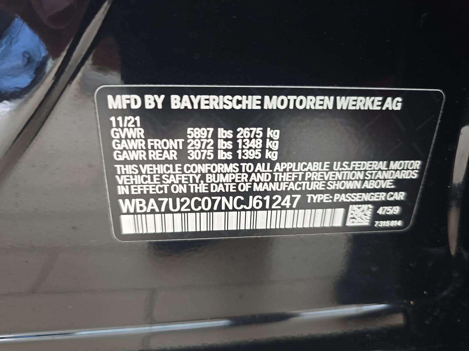 2022 BMW 7 Series 750i xDrive AWD