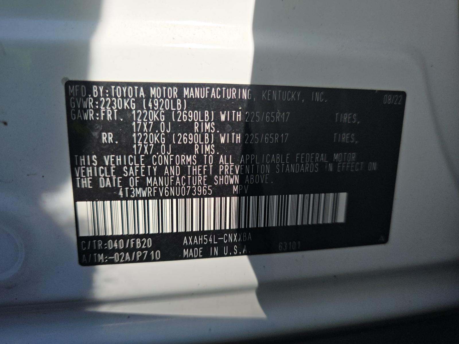 2022 Toyota RAV4 Hybrid LE AWD