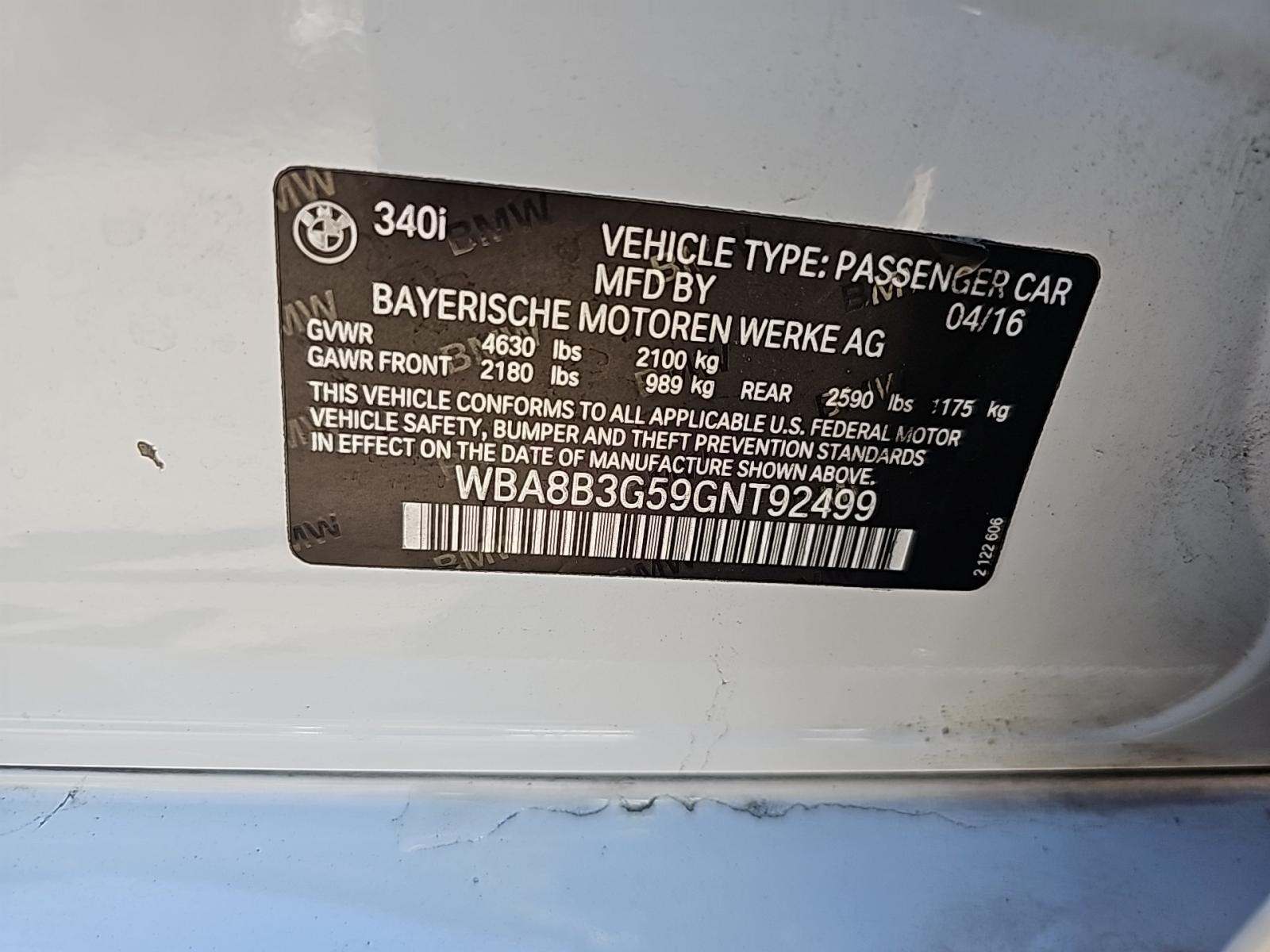 2016 BMW 3 Series 340i RWD