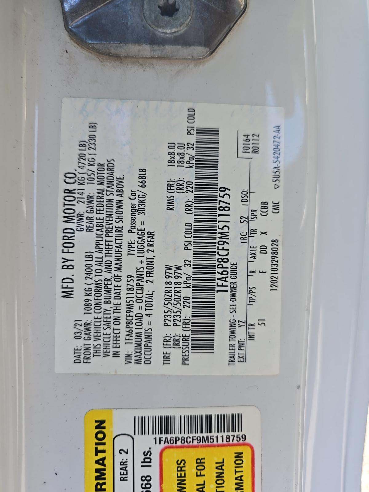 2021 Ford Mustang GT Premium RWD