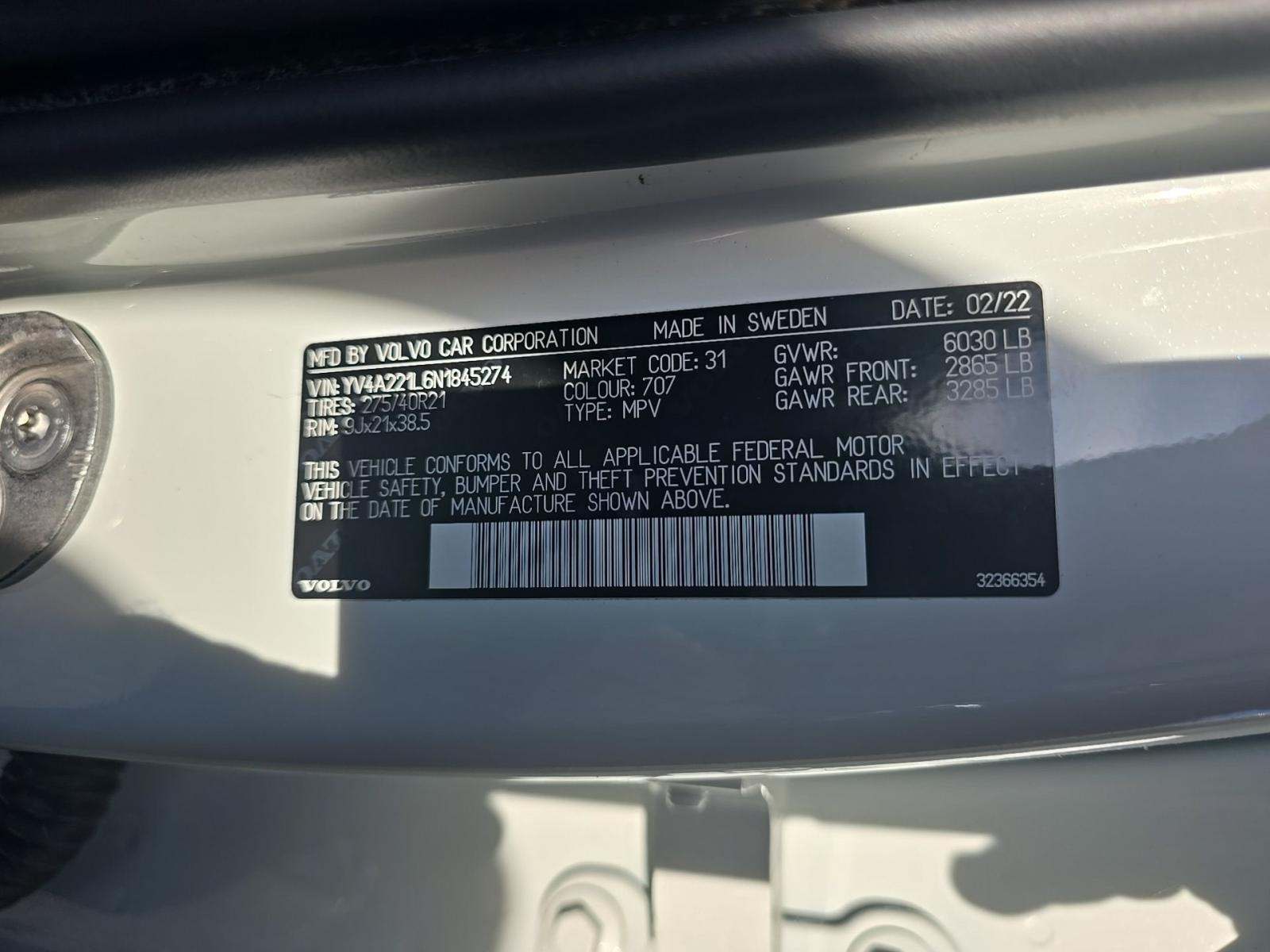 2022 Volvo XC90 T6 Inscription AWD