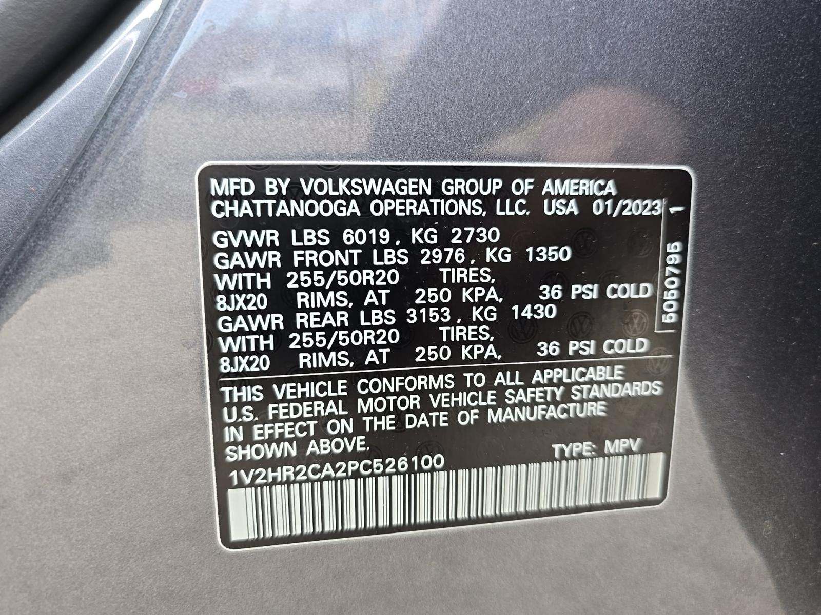 2023 Volkswagen Atlas 3.6L SE AWD