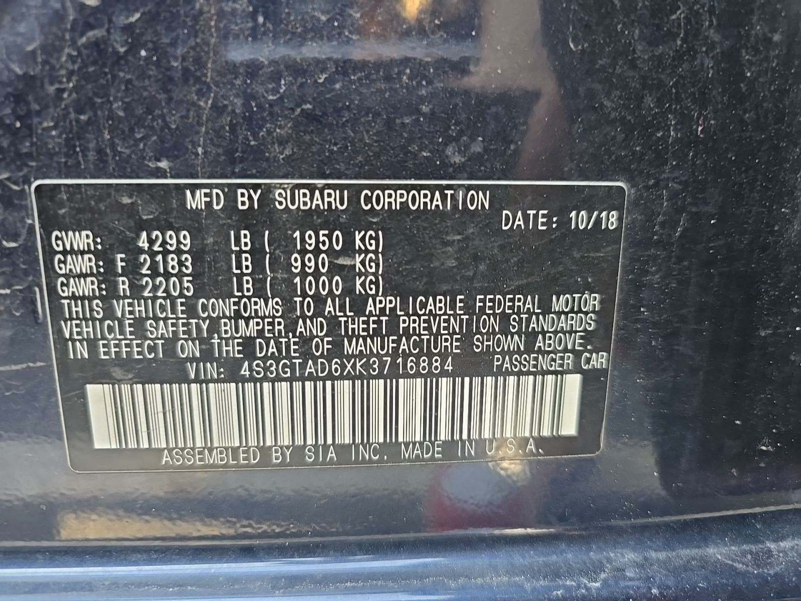 2019 Subaru Impreza 2.0i Premium AWD