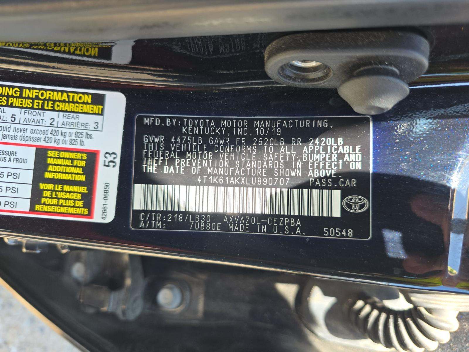 2020 Toyota Camry XSE FWD