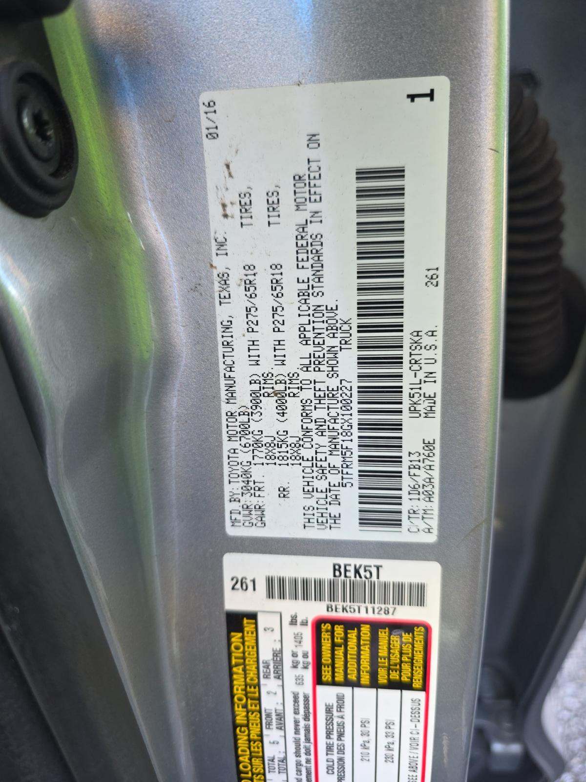 2016 Toyota Tundra SR5 RWD