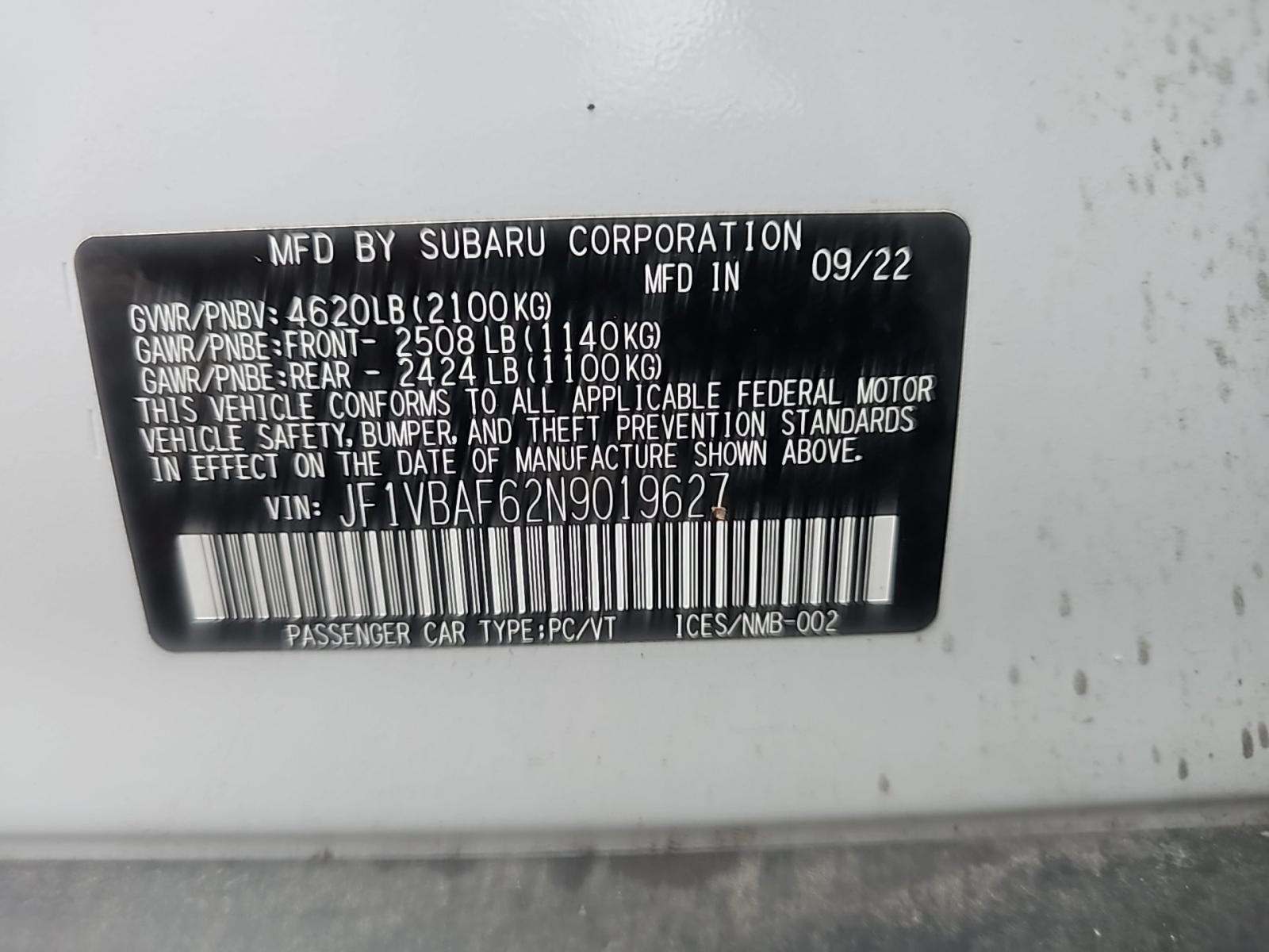 2022 Subaru WRX Premium AWD