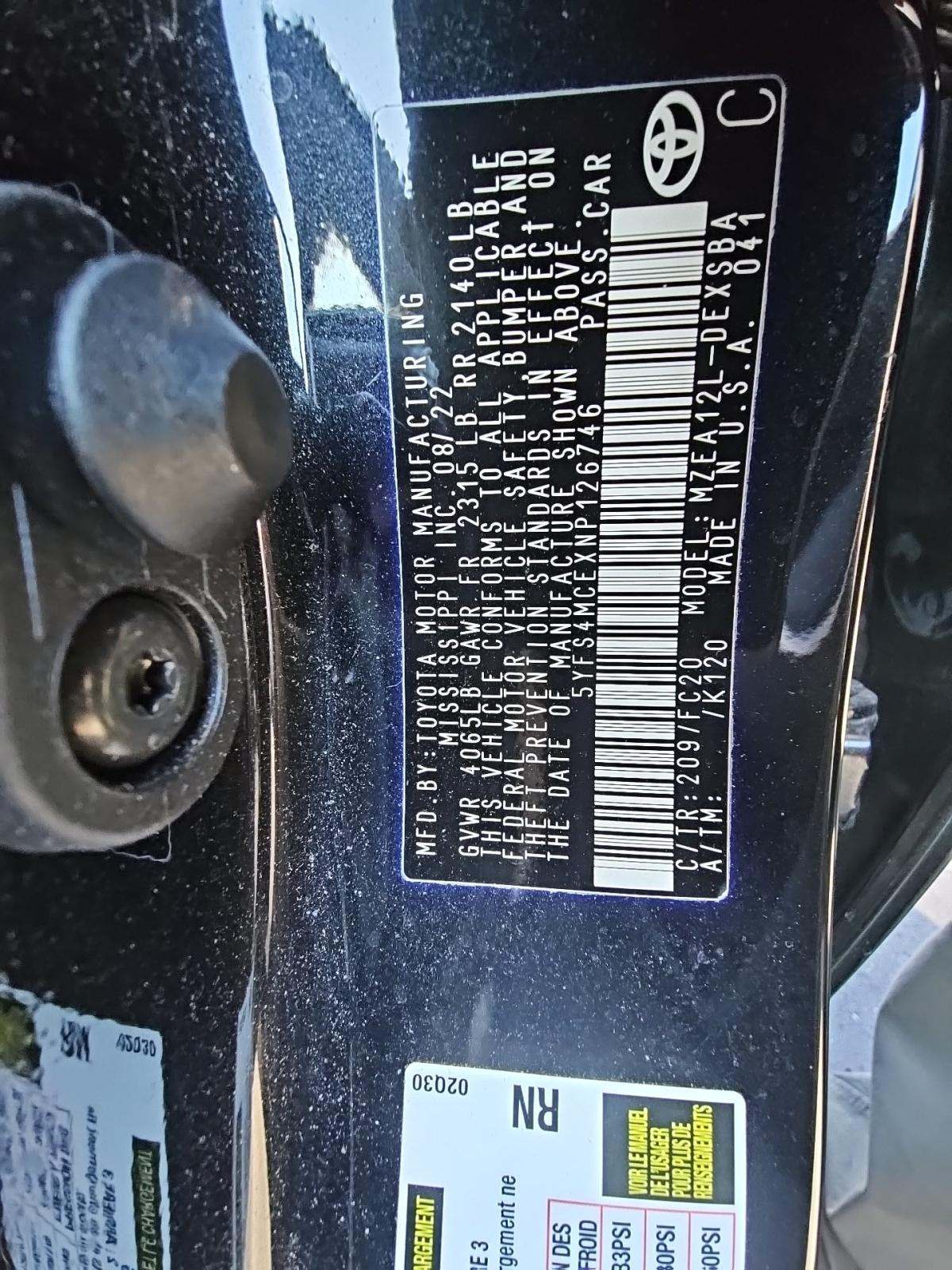 2022 Toyota Corolla SE FWD