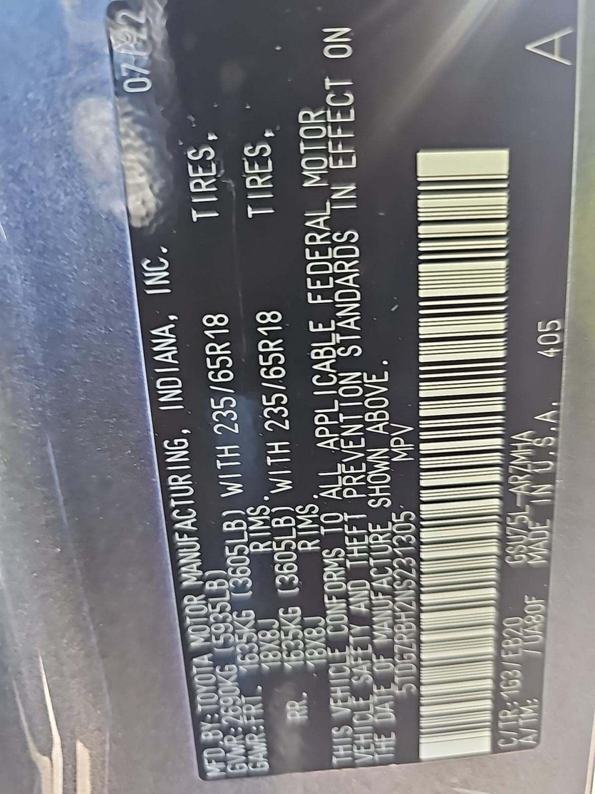 2022 Toyota Highlander XLE AWD