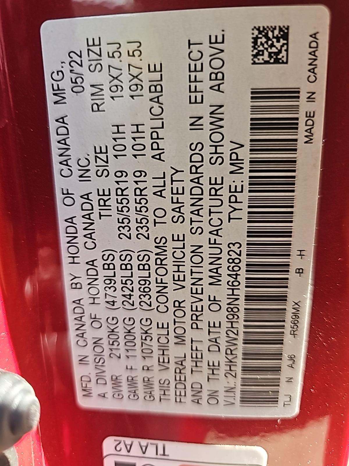 2022 Honda CR-V Touring AWD