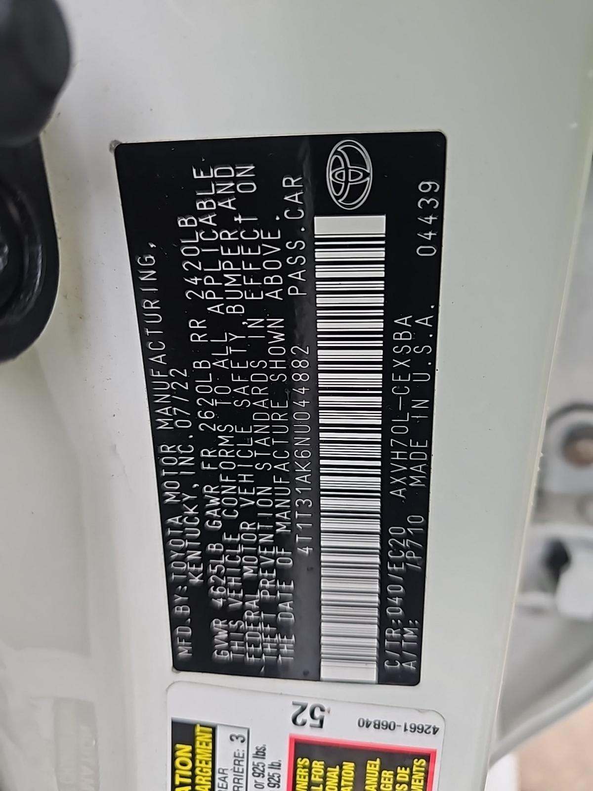 2022 Toyota Camry Hybrid Nightshade FWD