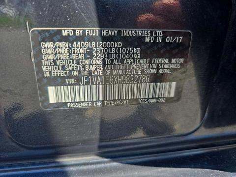 2017 Subaru WRX Premium AWD
